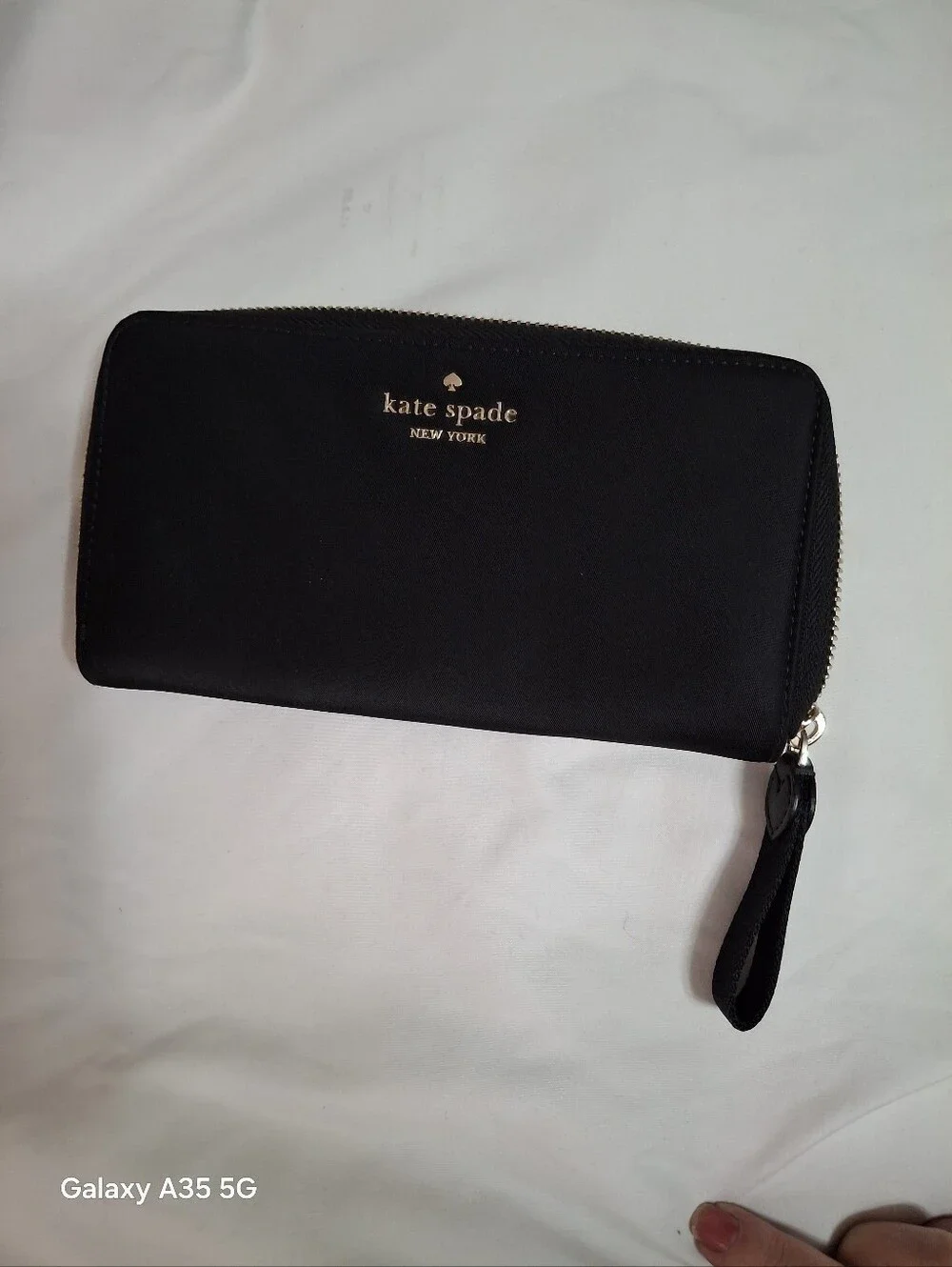Kate Spade Chelsea Black Nylon zip around wallet